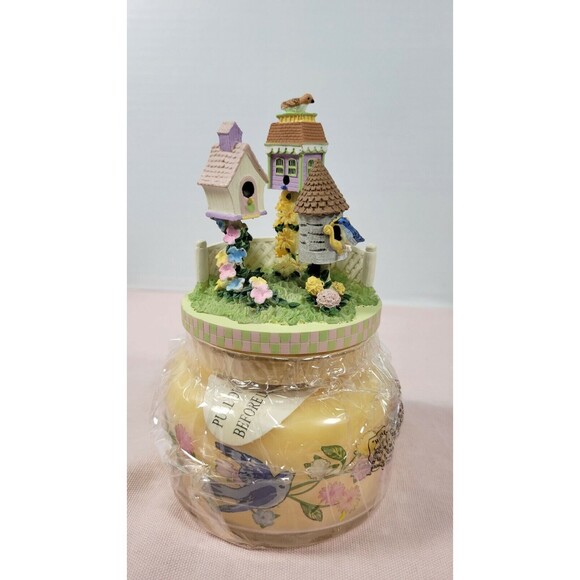 Avon Other - Avon 2003 Luminous Treasures Bird Jar Candle & Birdhouse Feeder Topper flowers